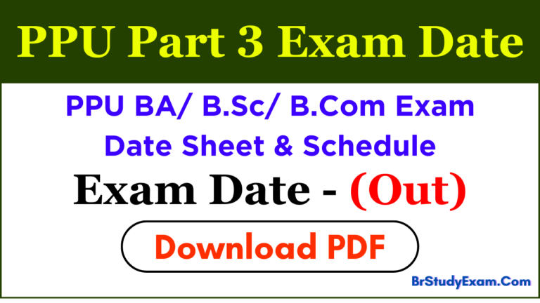 PPU Part 3 Exam Date Sheet